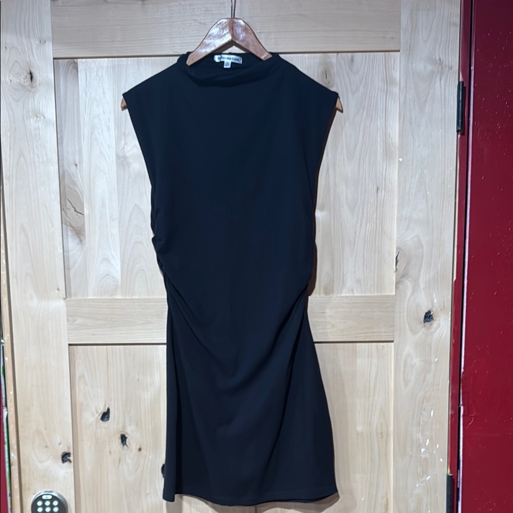 Reformation Black Sheath Mini Dress Mock Neck Cocktail